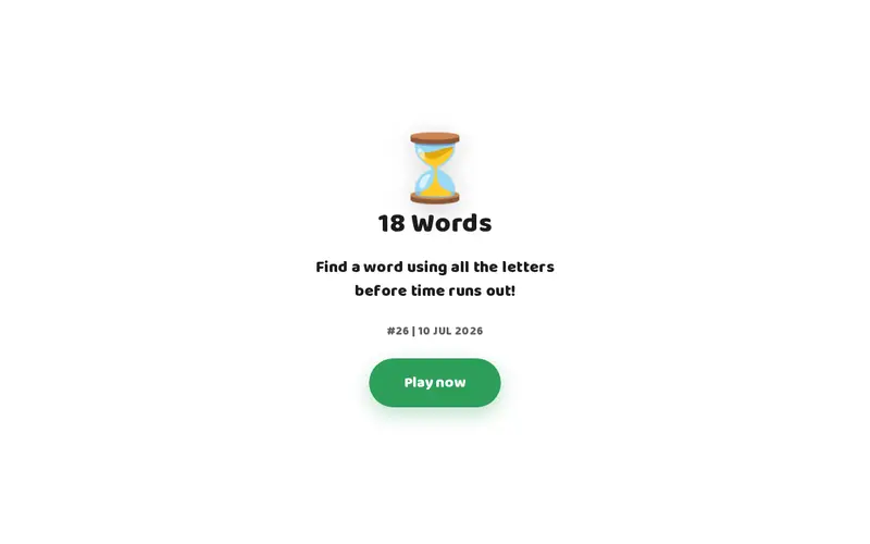Screenshot of 18 Words