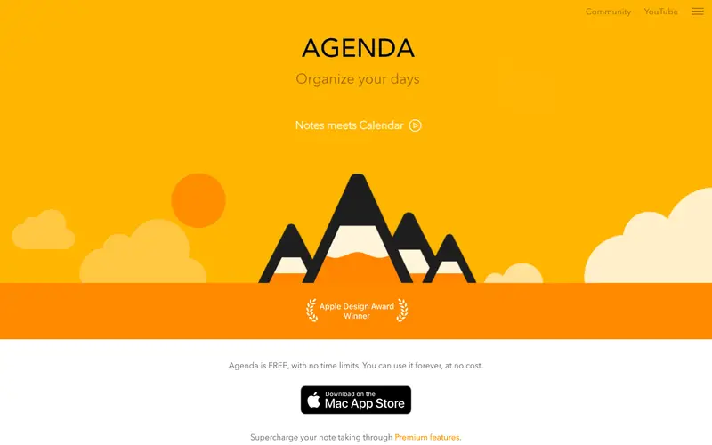 Screenshot of Agenda