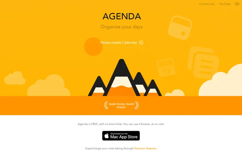 Screenshot of Agenda