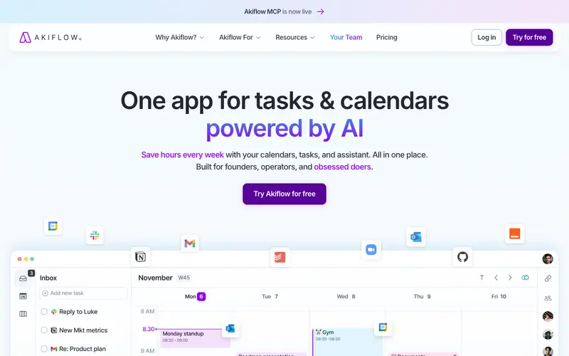 Screenshot of Akiflow