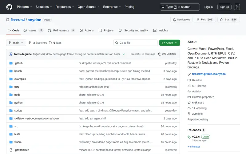 Screenshot of anydoc