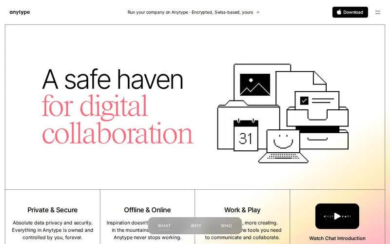 Screenshot of Anytype