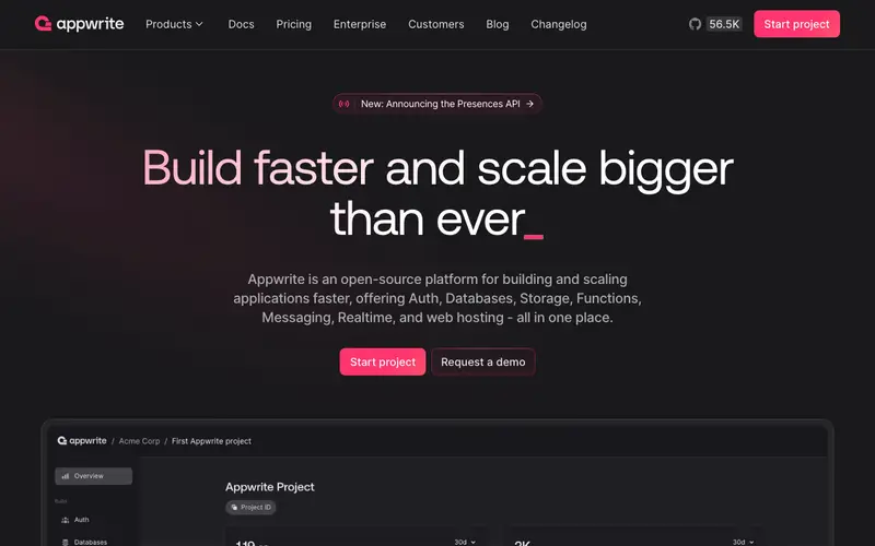 Screenshot of Appwrite