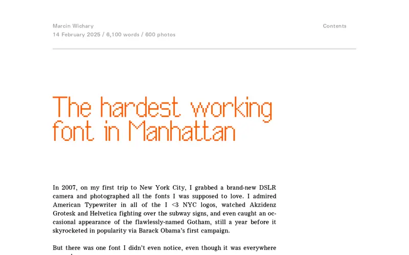 Screenshot of The hardest working font in Manhattan (2025)