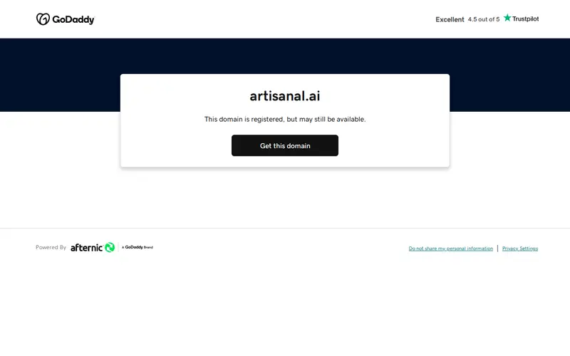 Screenshot of Artisanal AI