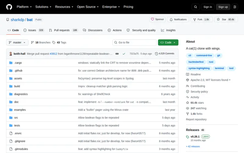 Screenshot of bat