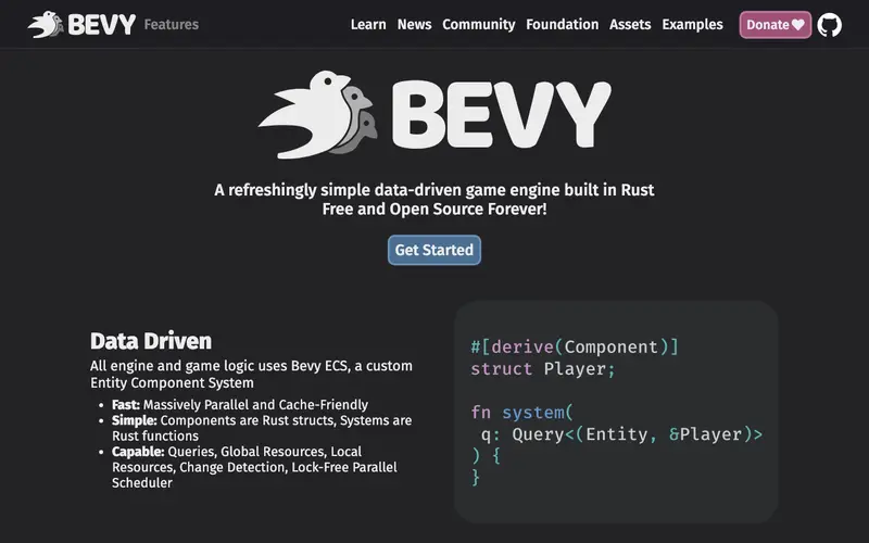 Screenshot of Bevy