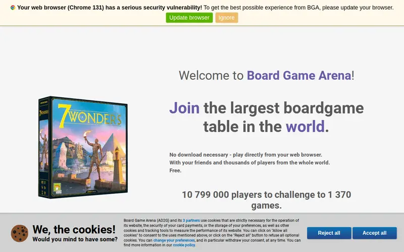 Screenshot of Board Game Arena