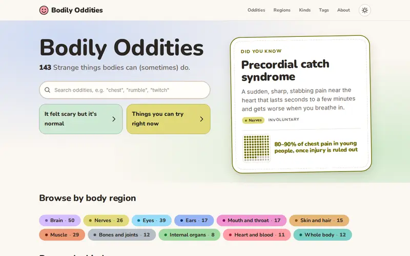 Screenshot of Bodily Oddities
