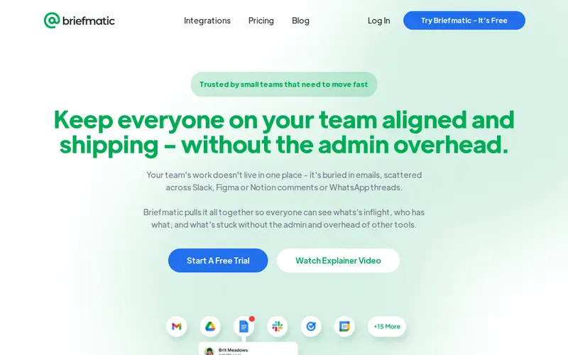 Screenshot of Briefmatic