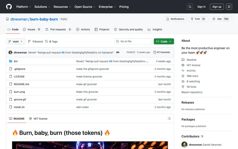 Screenshot of Burn, baby, burn (those tokens)