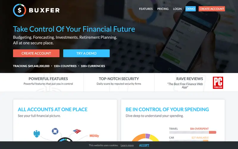 Screenshot of Buxfer