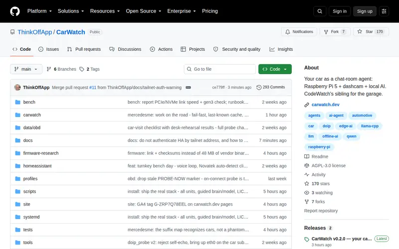 Screenshot of CarWatch