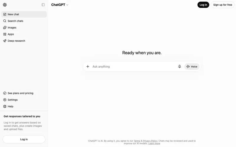 Screenshot of ChatGPT Plus