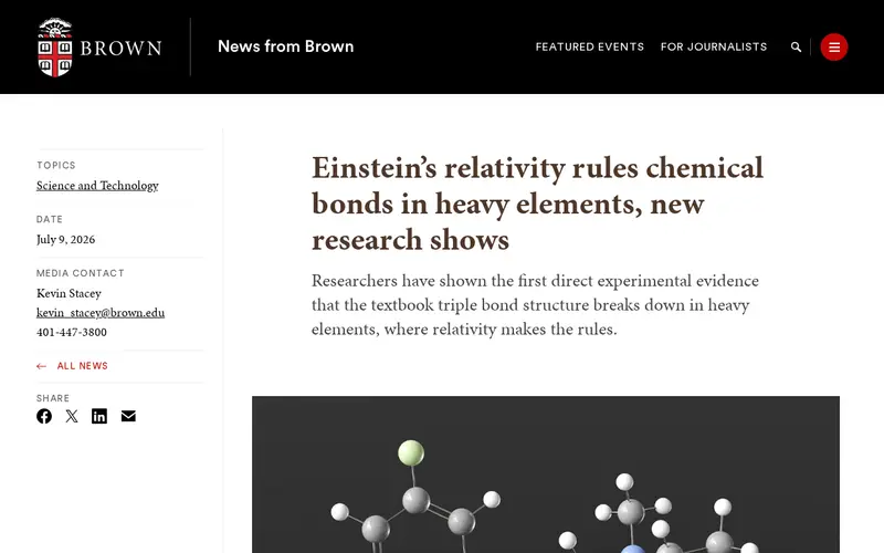 Screenshot of Einstein's relativity rules chemical bonds in heavy elements