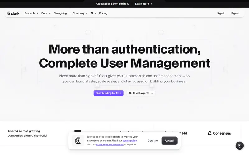 Screenshot of Clerk