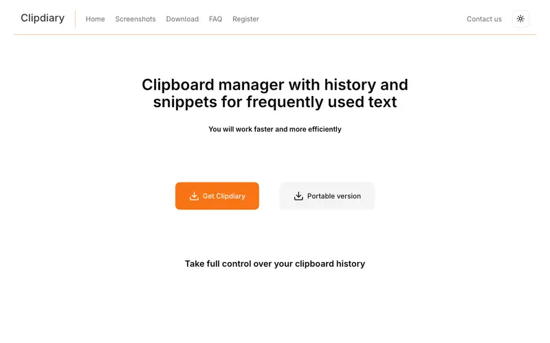 Screenshot of Clipdiary