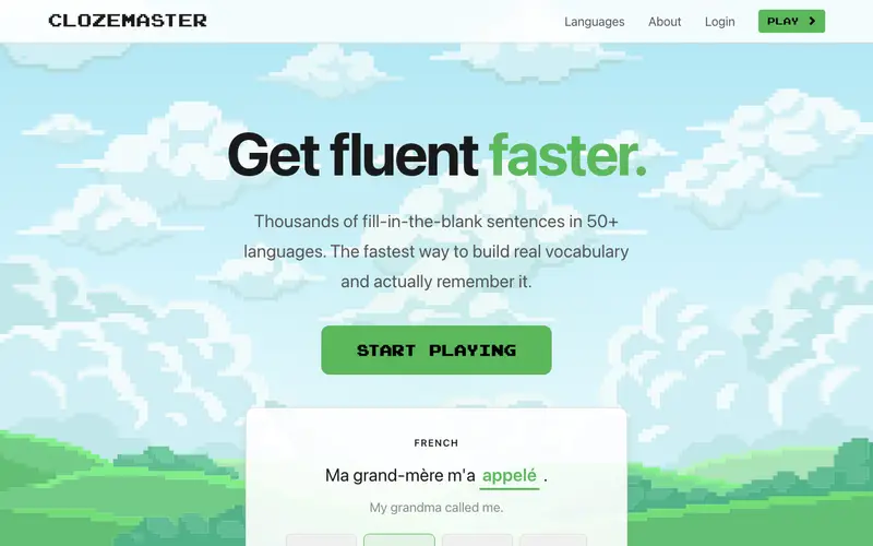 Screenshot of Clozemaster