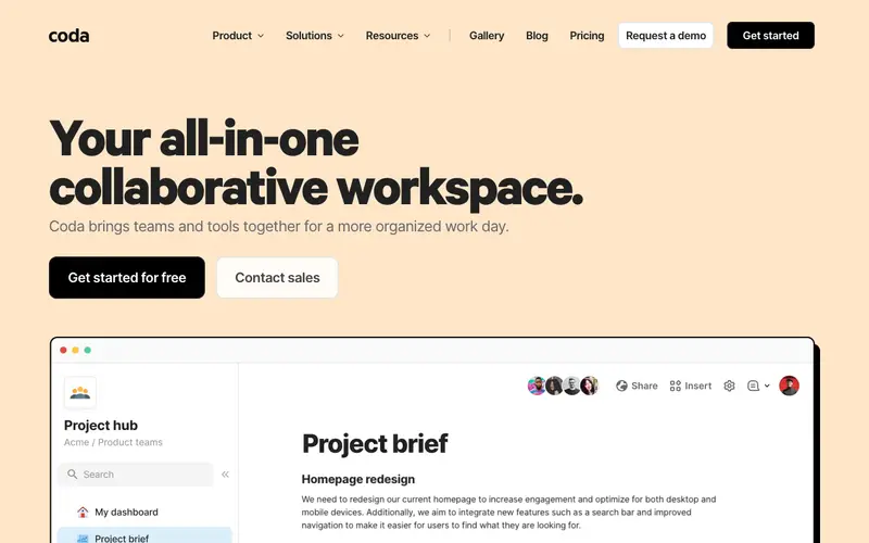 Screenshot of Coda