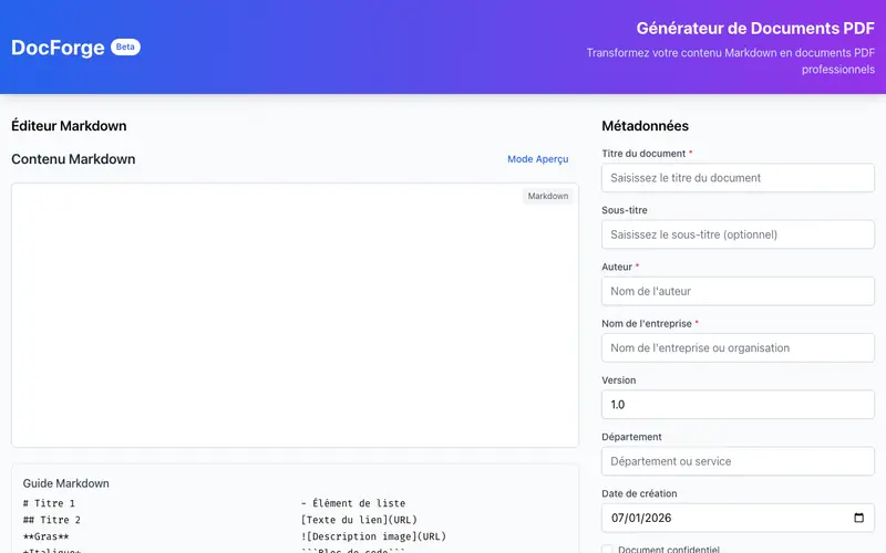 Screenshot of Docforge