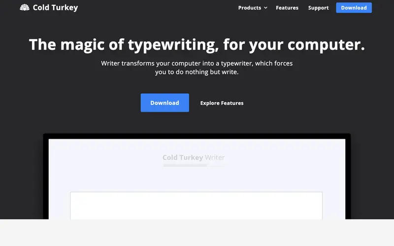 Screenshot of Cold Turkey Writer
