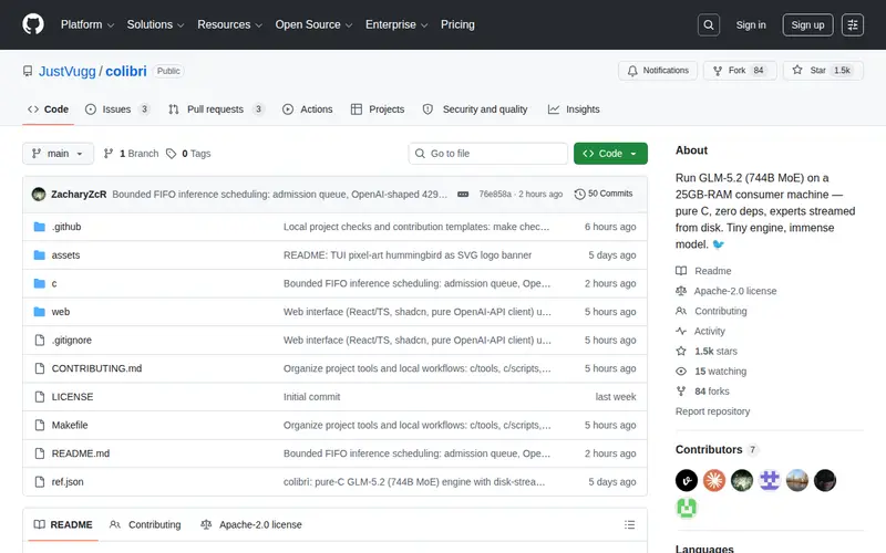 Screenshot of Colibri
