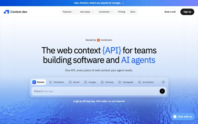Screenshot of Context.dev