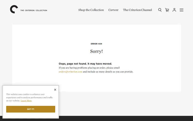 Screenshot of Criterion Channel
