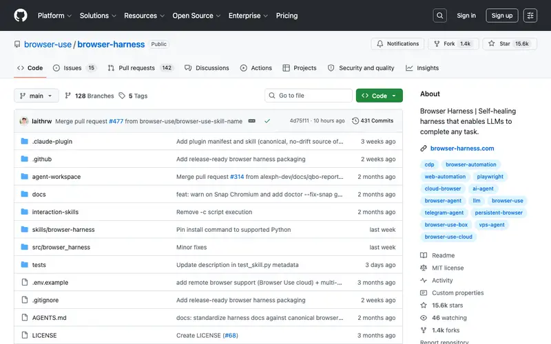 Screenshot of Browser Harness
