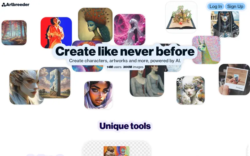 Screenshot of Artbreeder