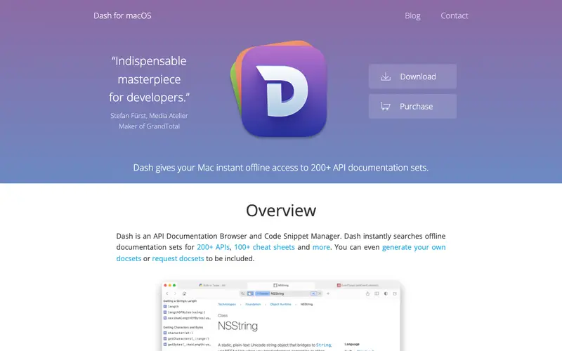 Screenshot of Dash
