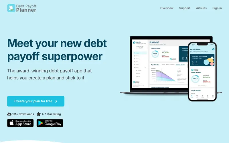 Screenshot of Debt Payoff Planner