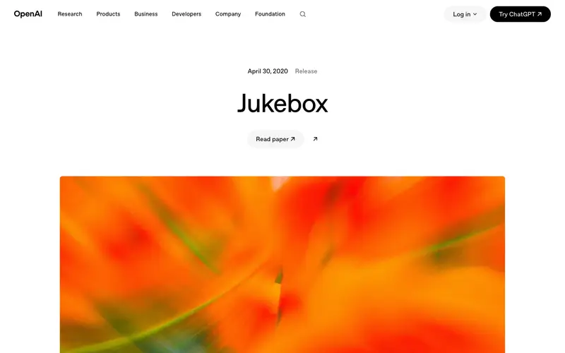 Screenshot of OpenAI Jukebox