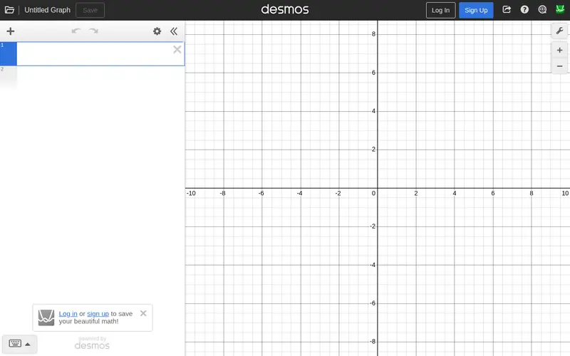 Screenshot of Desmos Graphing Calculator