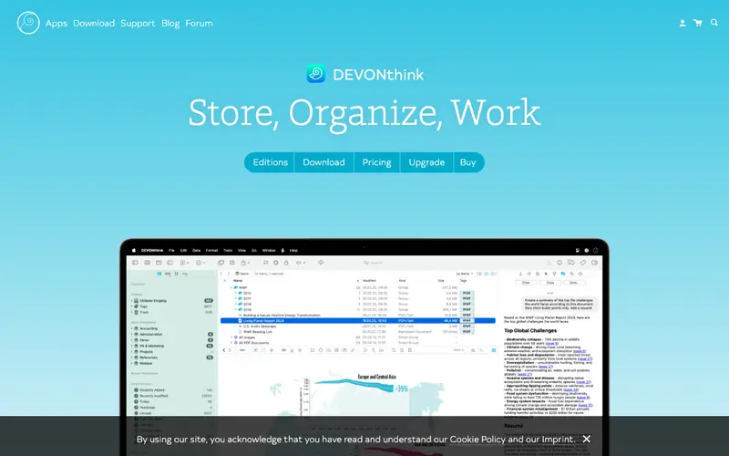 Screenshot of DEVONthink