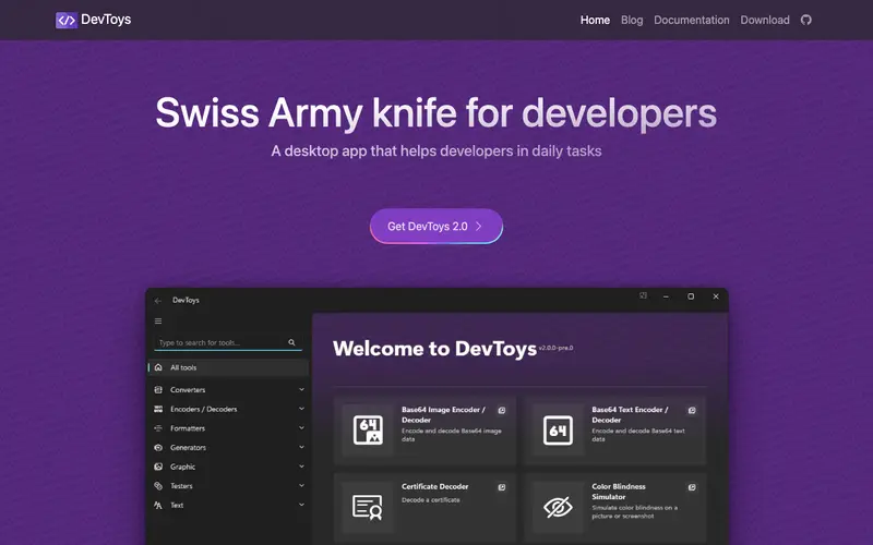 Screenshot of DevToys