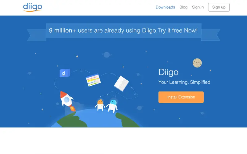 Screenshot of Diigo