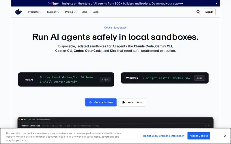 Screenshot of Docker Sandboxes