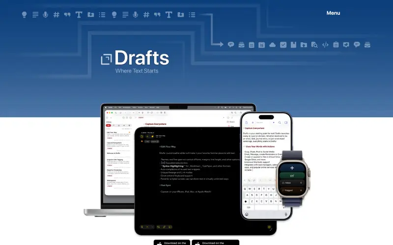 Screenshot of Drafts