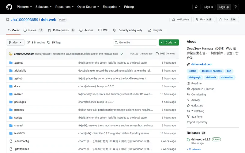 Screenshot of DSH WEB