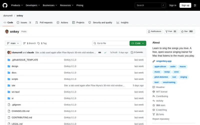 Screenshot of OnKey