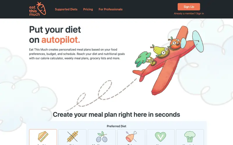 Screenshot of Eat This Much