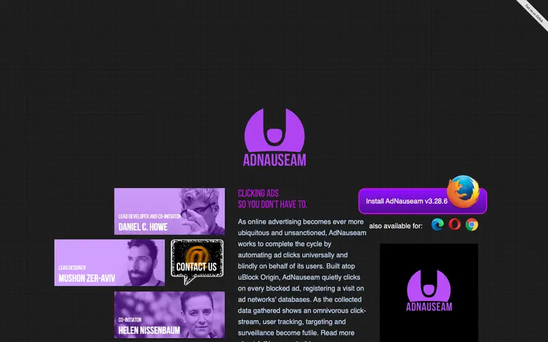 Screenshot of AdNauseam