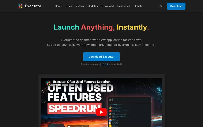 Screenshot of Executor