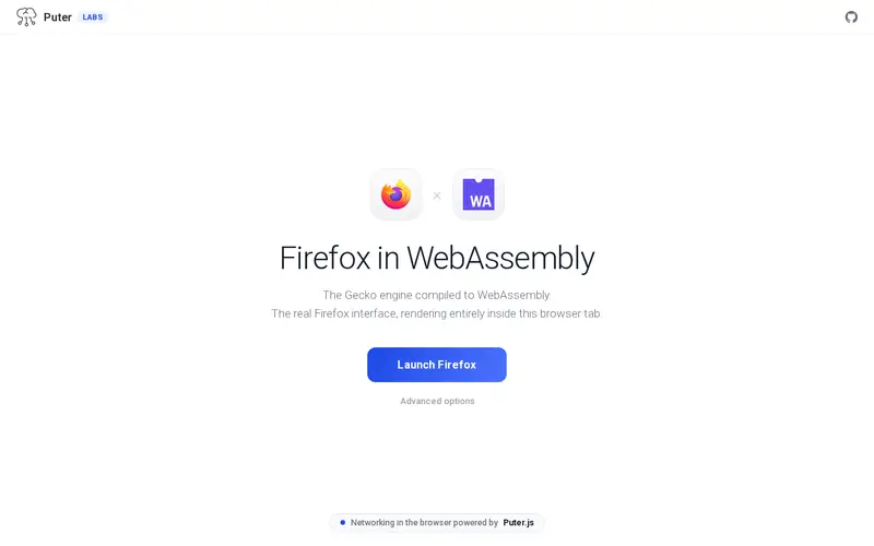 Screenshot of Firefox in WebAssembly