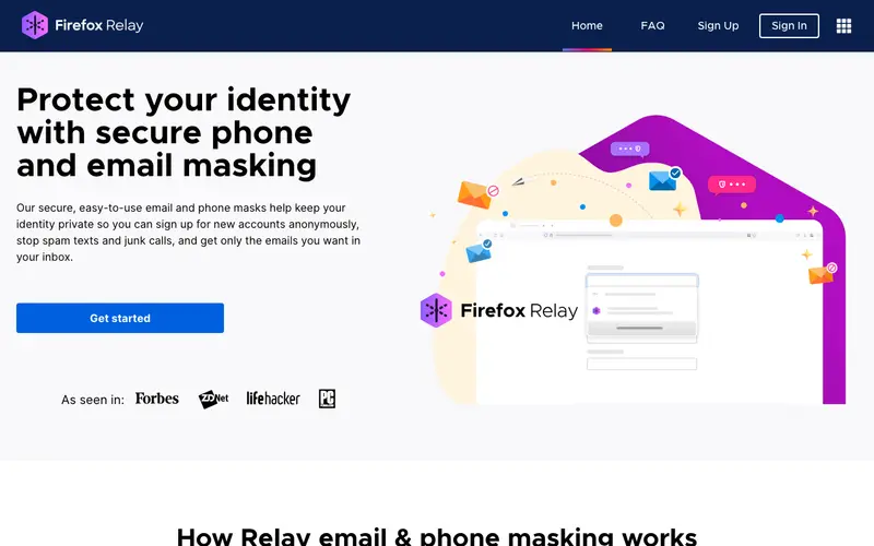 Screenshot of Firefox Relay