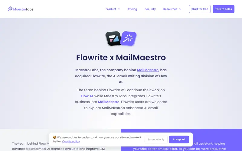 Screenshot of Flowrite