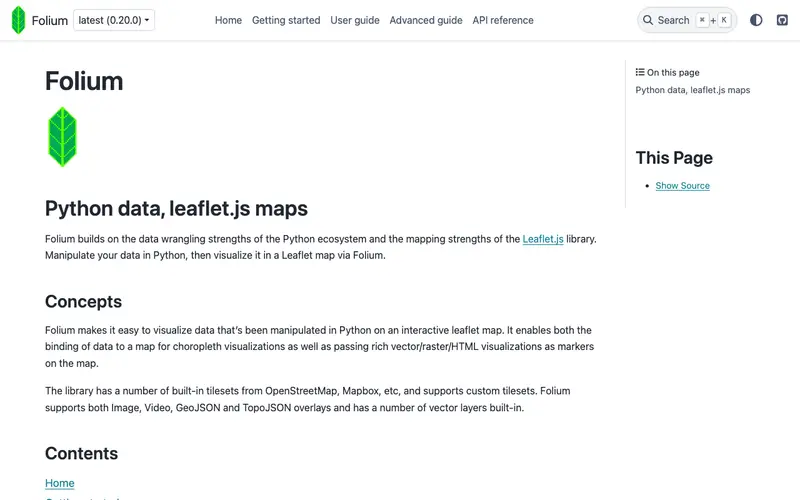 Screenshot of Folium