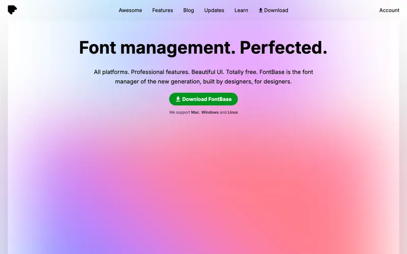 Screenshot of FontBase