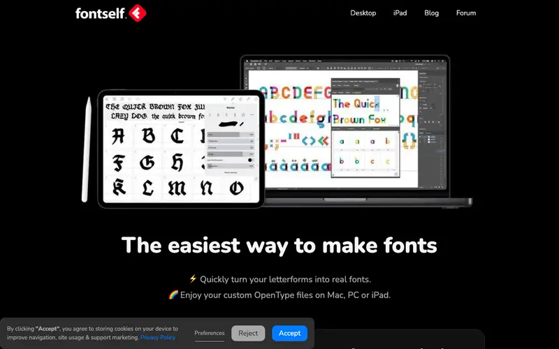Screenshot of Fontself Maker for Illustrator & Photoshop